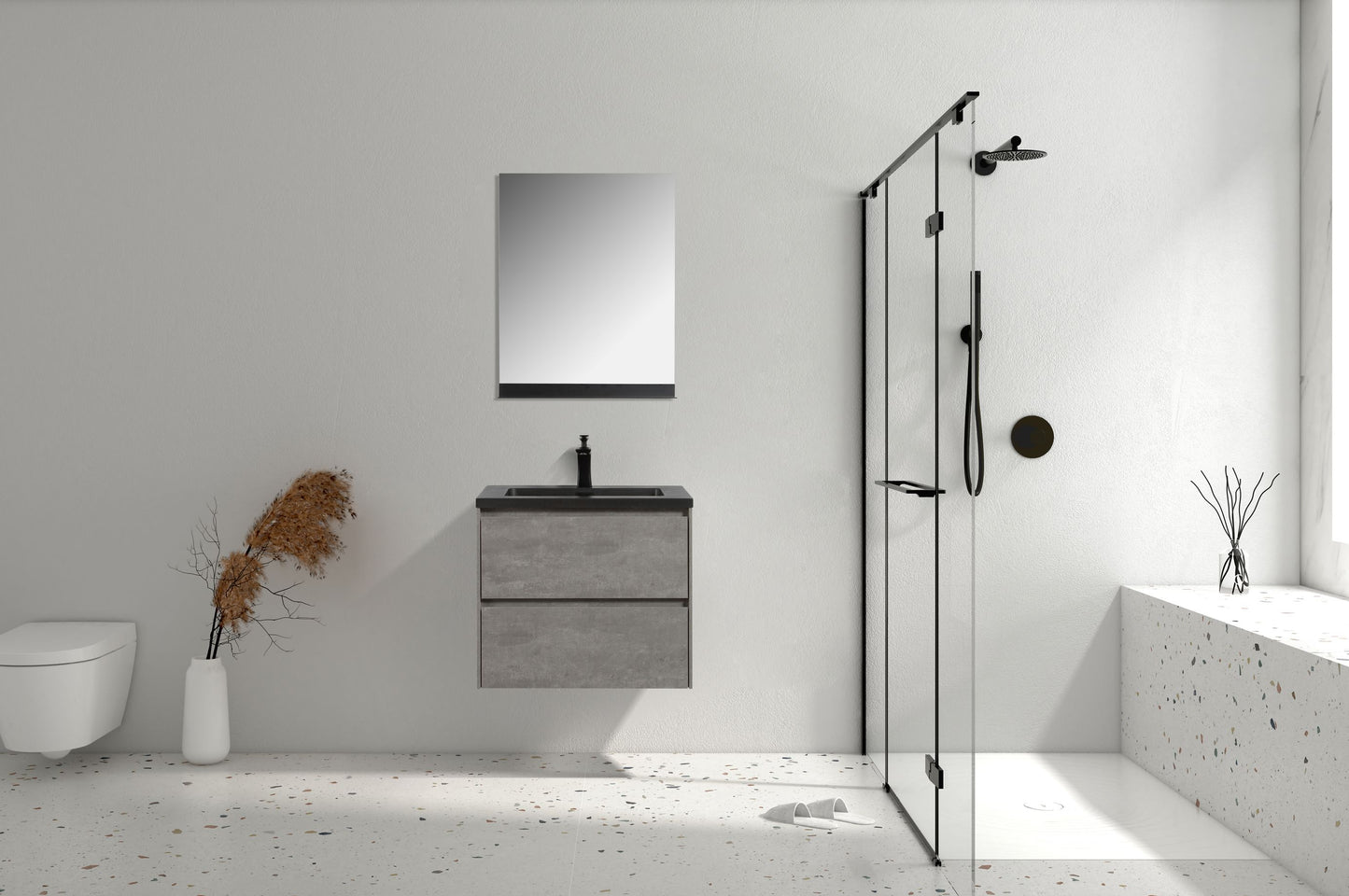 Enzo Double Drawer Vanity, Top and Basin 600mm