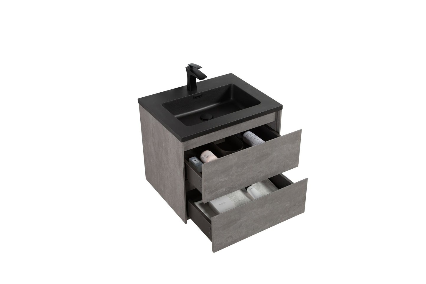 Enzo Double Drawer Vanity, Top and Basin 600mm