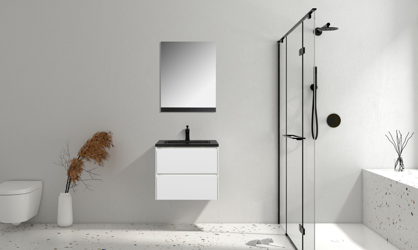 Enzo Double Drawer Vanity, Top and Basin 600mm
