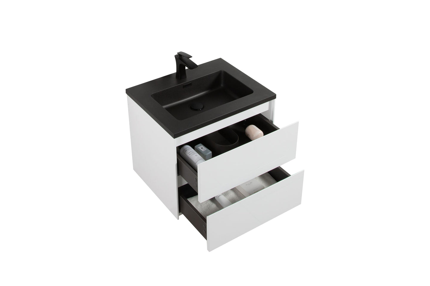 Enzo Double Drawer Vanity, Top and Basin 600mm