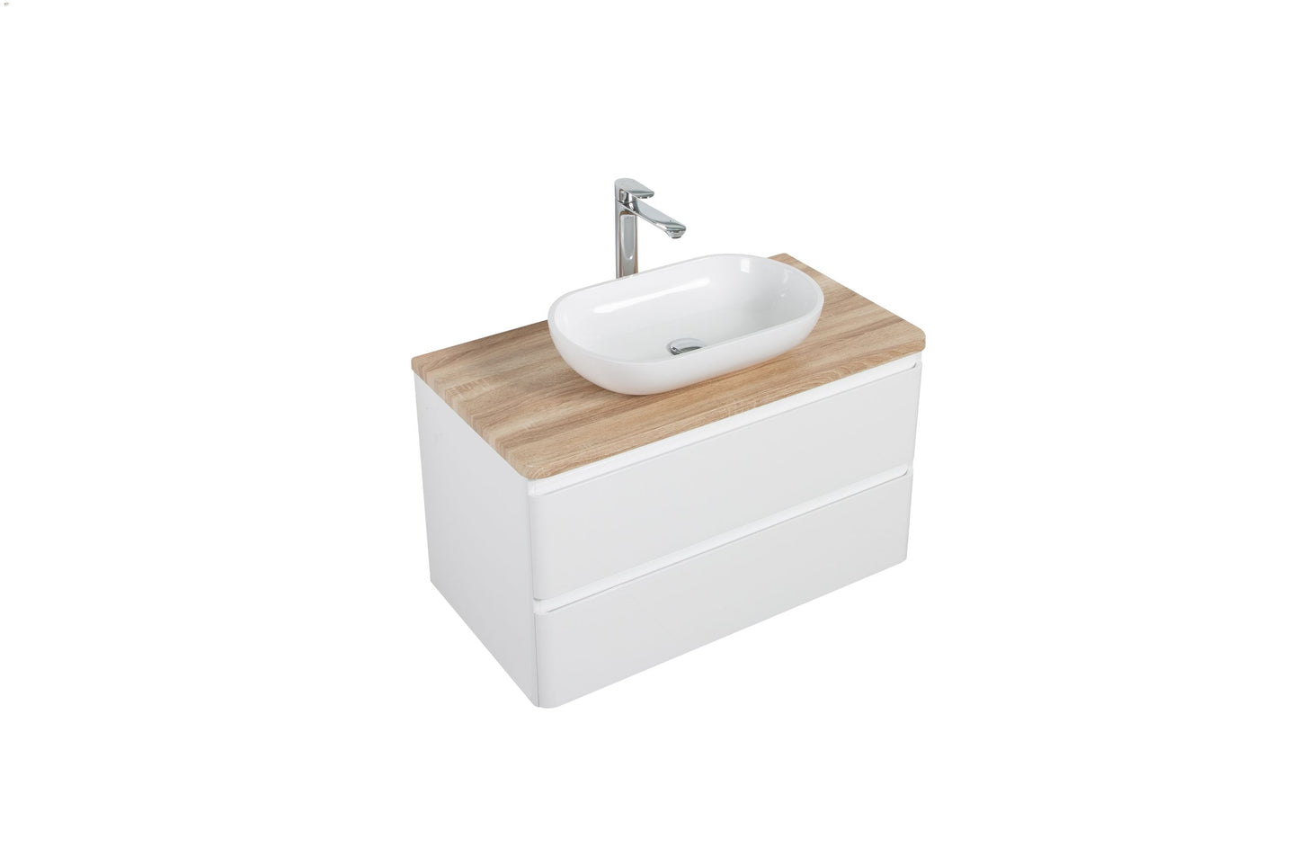Lazio Double Drawer Vanity, Top and Basin 900mm
