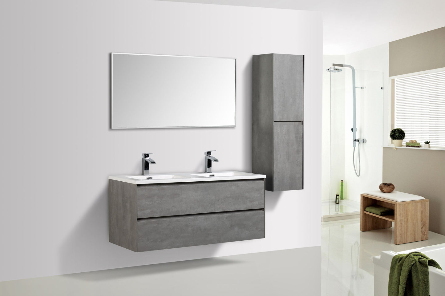 Enzo Double Drawer Vanity, Top and Basin 1200mm