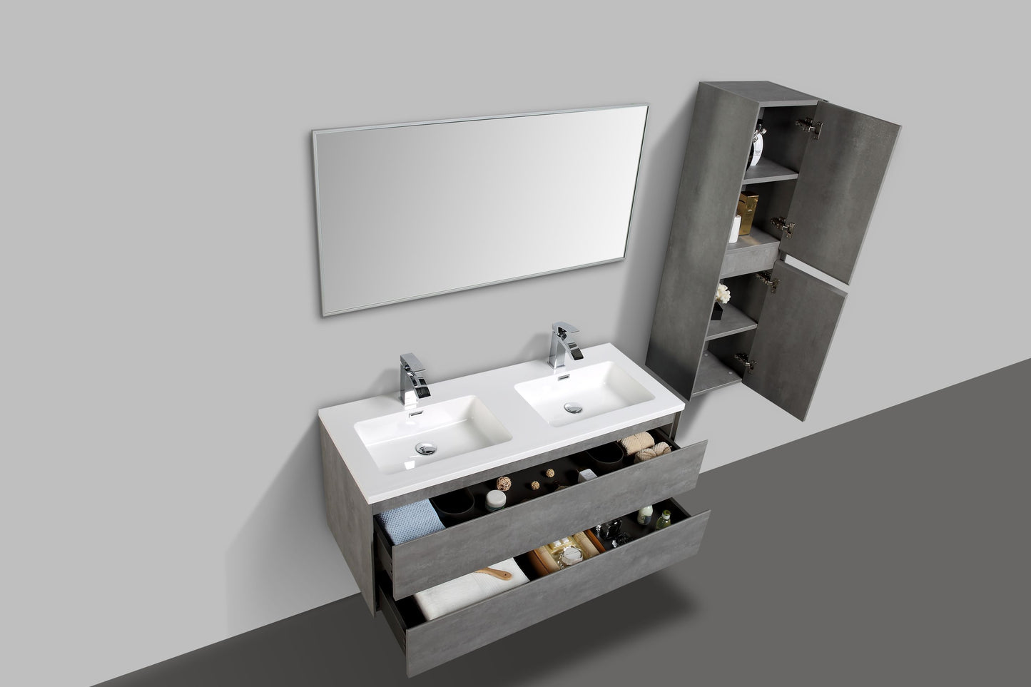Enzo Double Drawer Vanity, Top and Basin 1200mm