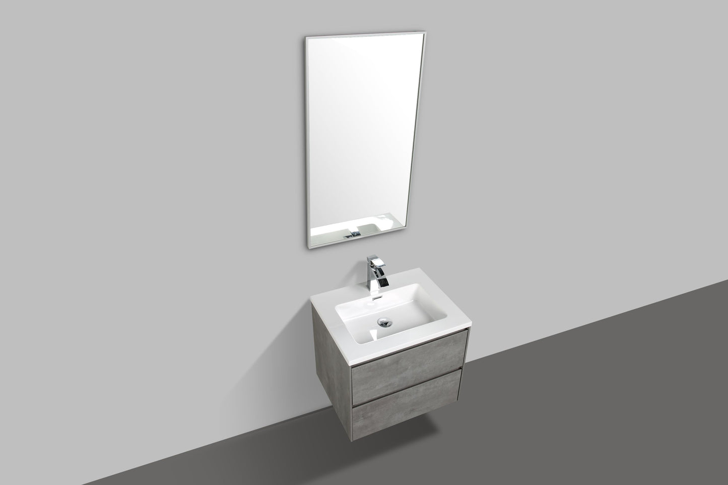 Enzo Double Drawer Vanity, Top and Basin 600mm