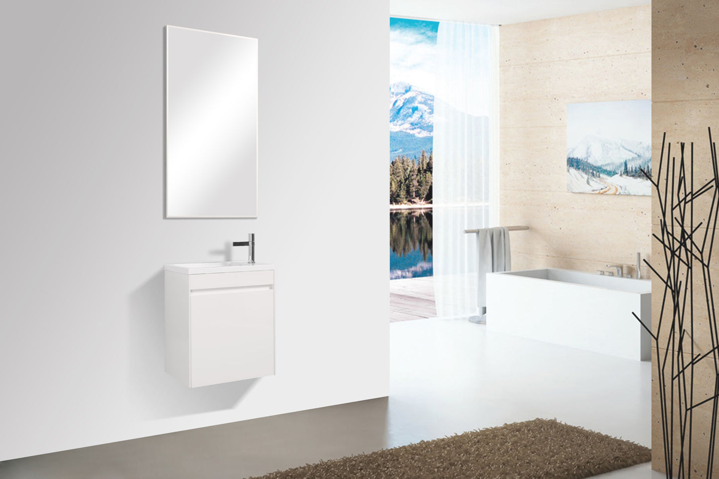 Enzo Single Door Vanity and Basin 540mm