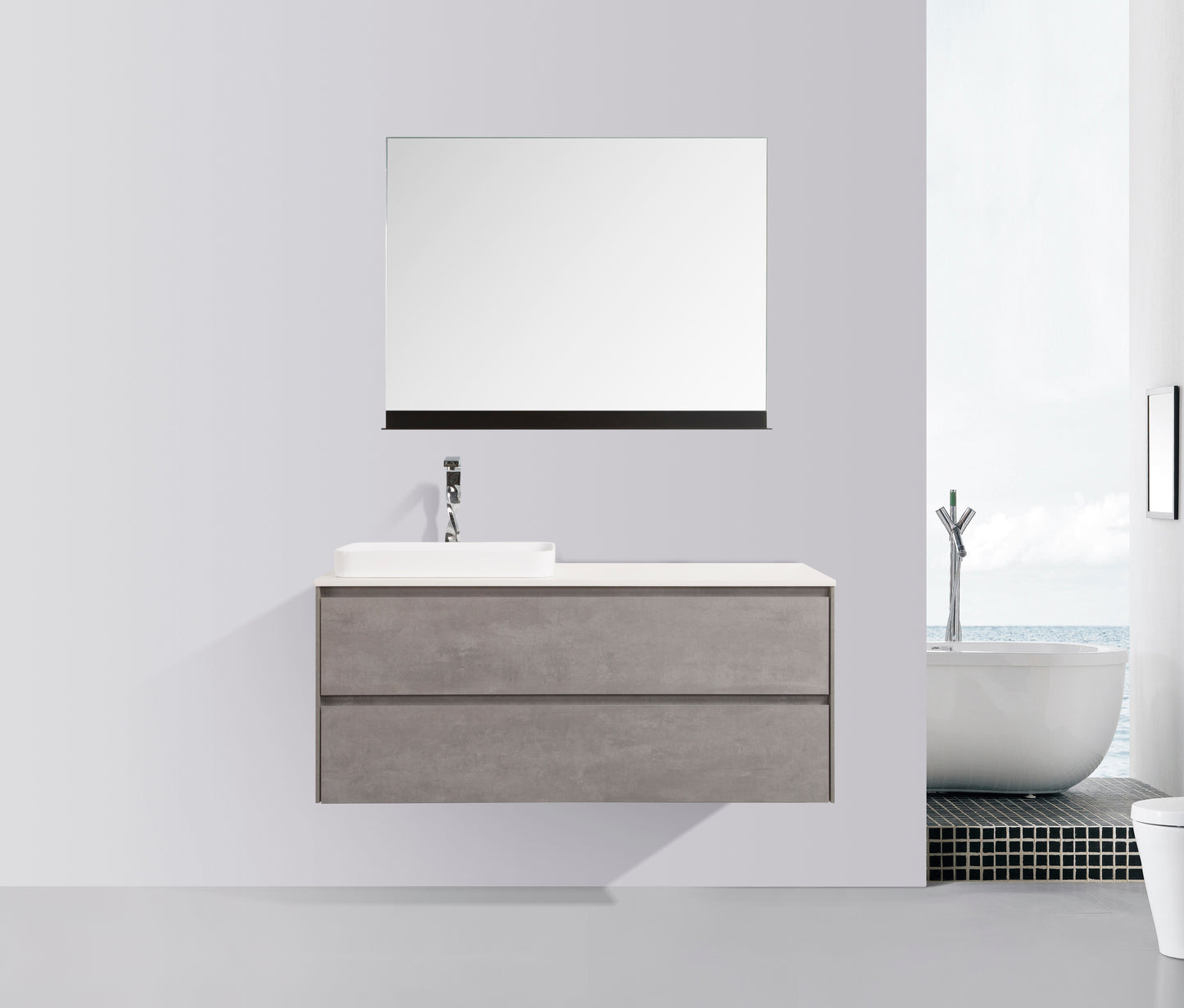 Madrid Double Drawer Vanity, Top and Basin 1200mm