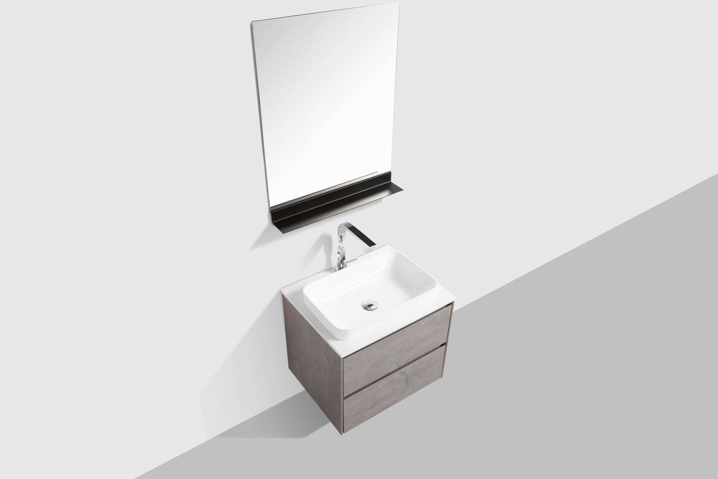 Madrid Double Drawer Vanity, Top and Basin 600mm