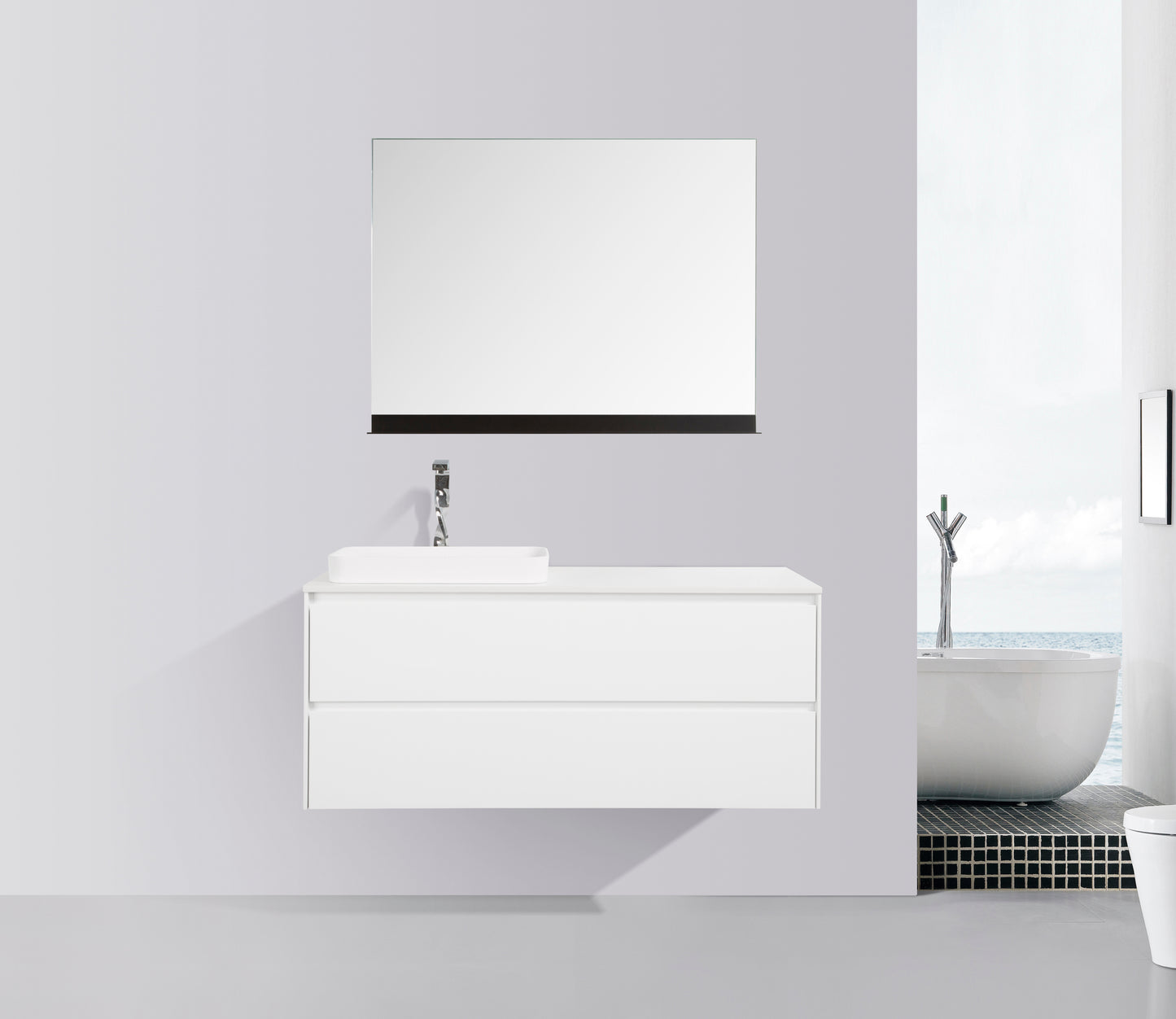 Madrid Double Drawer Vanity, Top and Basin 1200mm
