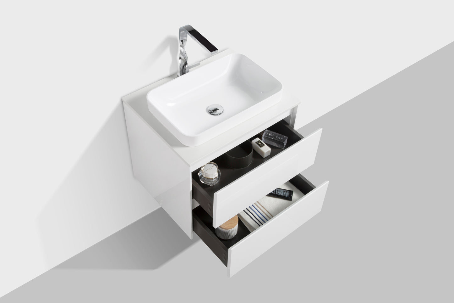 Madrid Double Drawer Vanity, Top and Basin 600mm