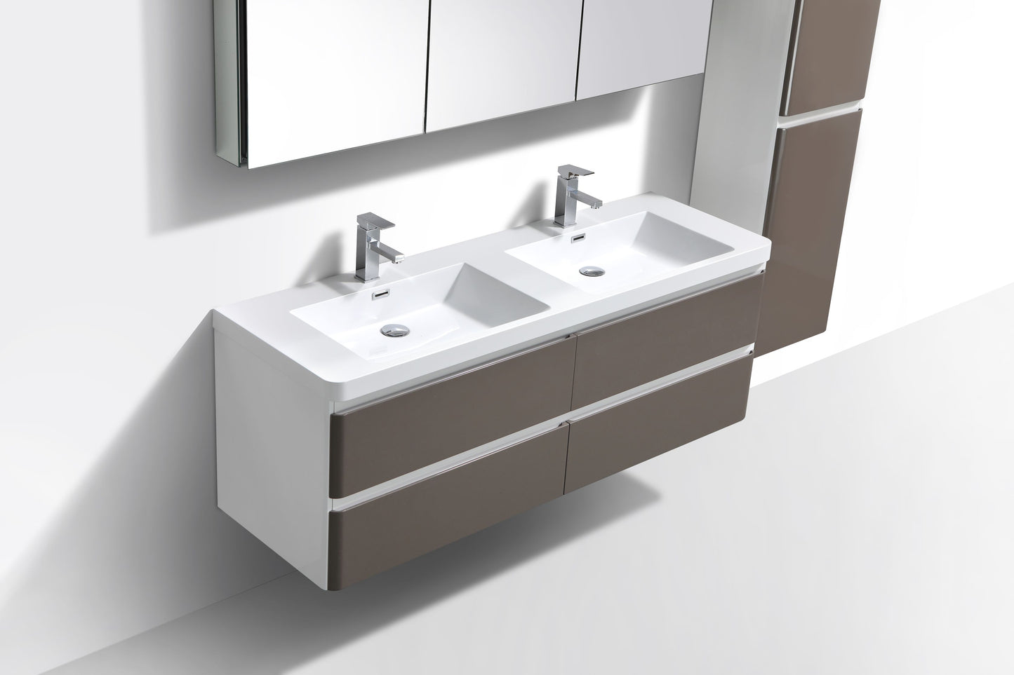 Milan Four Drawer Vanity, Top and Basin 1500mm
