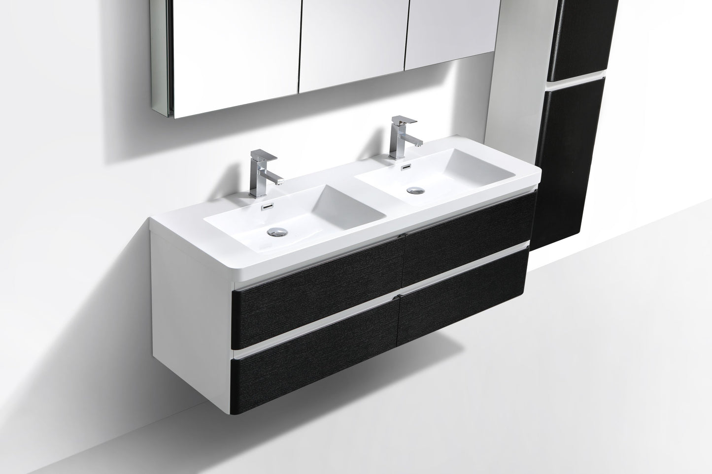 Milan Four Drawer Vanity, Top and Basin 1500mm