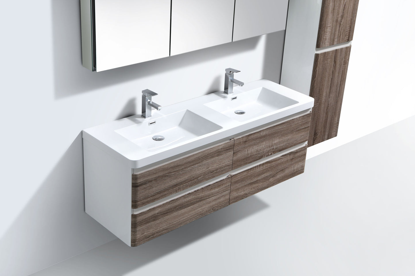 Milan Four Drawer Vanity, Top and Basin 1500mm