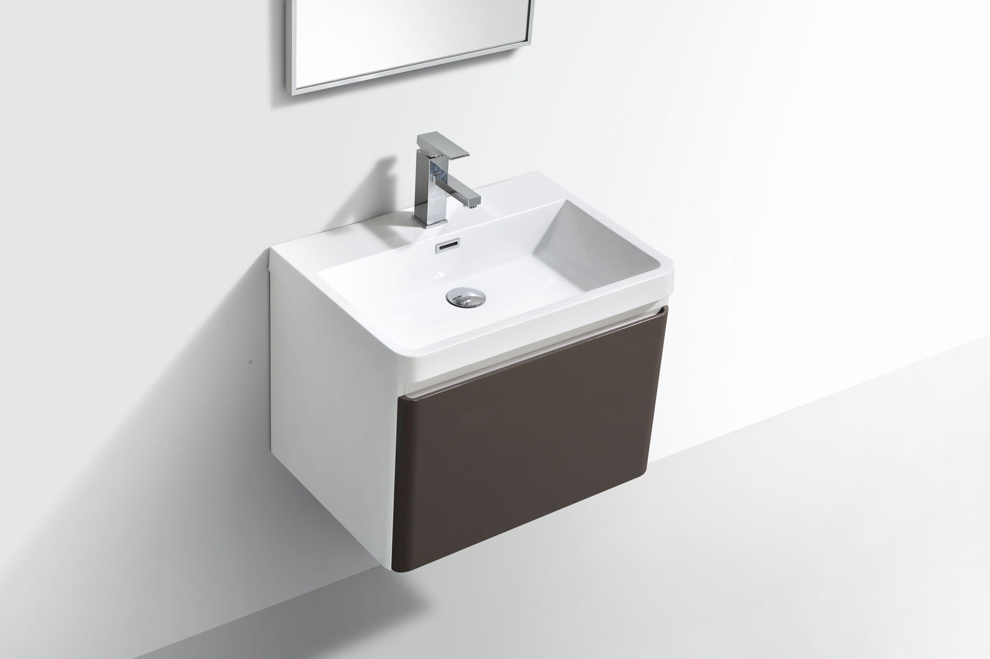 Milan Single Drawer Vanity, Top and Basin 600mm