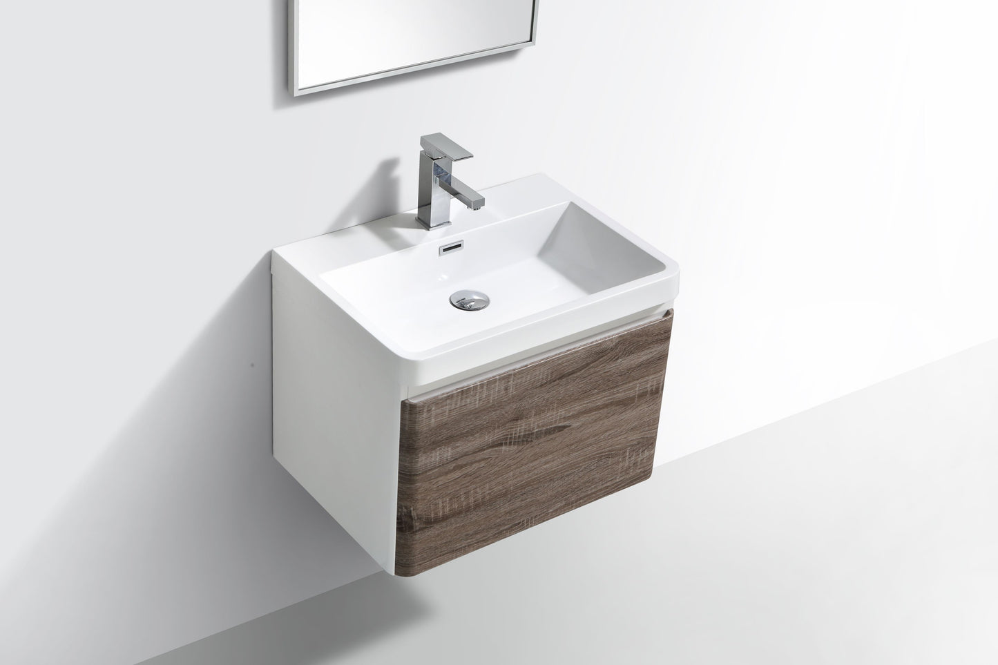 Milan Single Drawer Vanity, Top and Basin 600mm