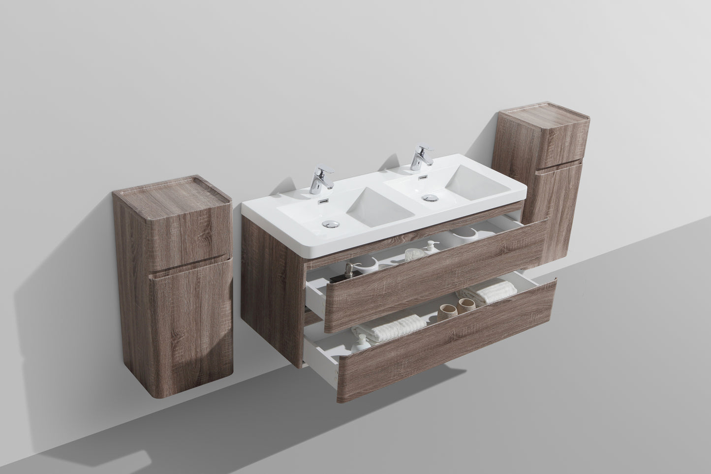 Milan Double Drawer Vanity, Top and Basin 1200mm