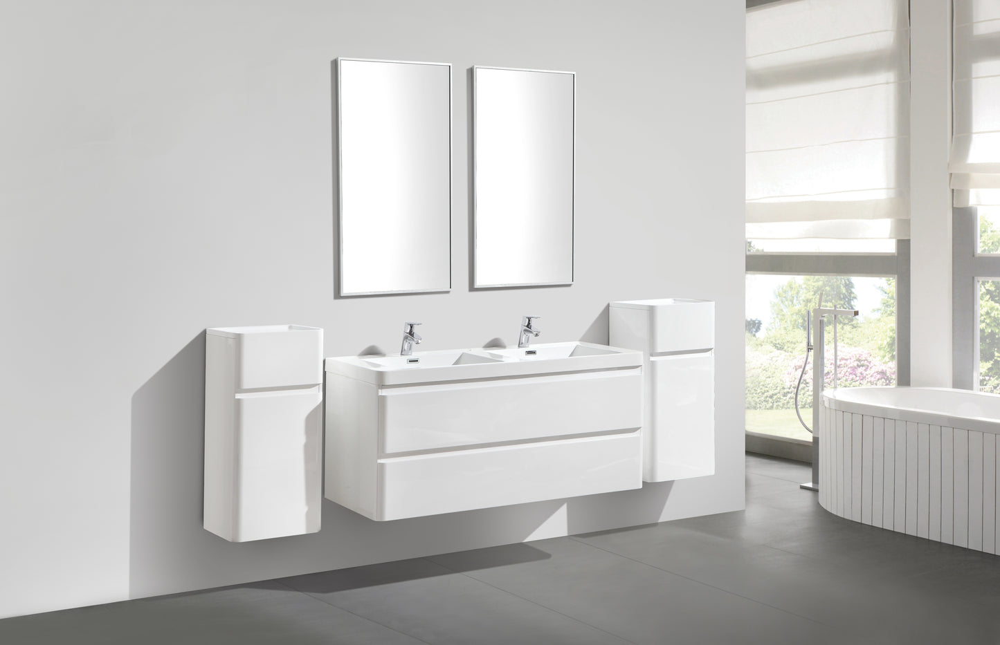 Milan Double Drawer Vanity, Top and Basin 1200mm