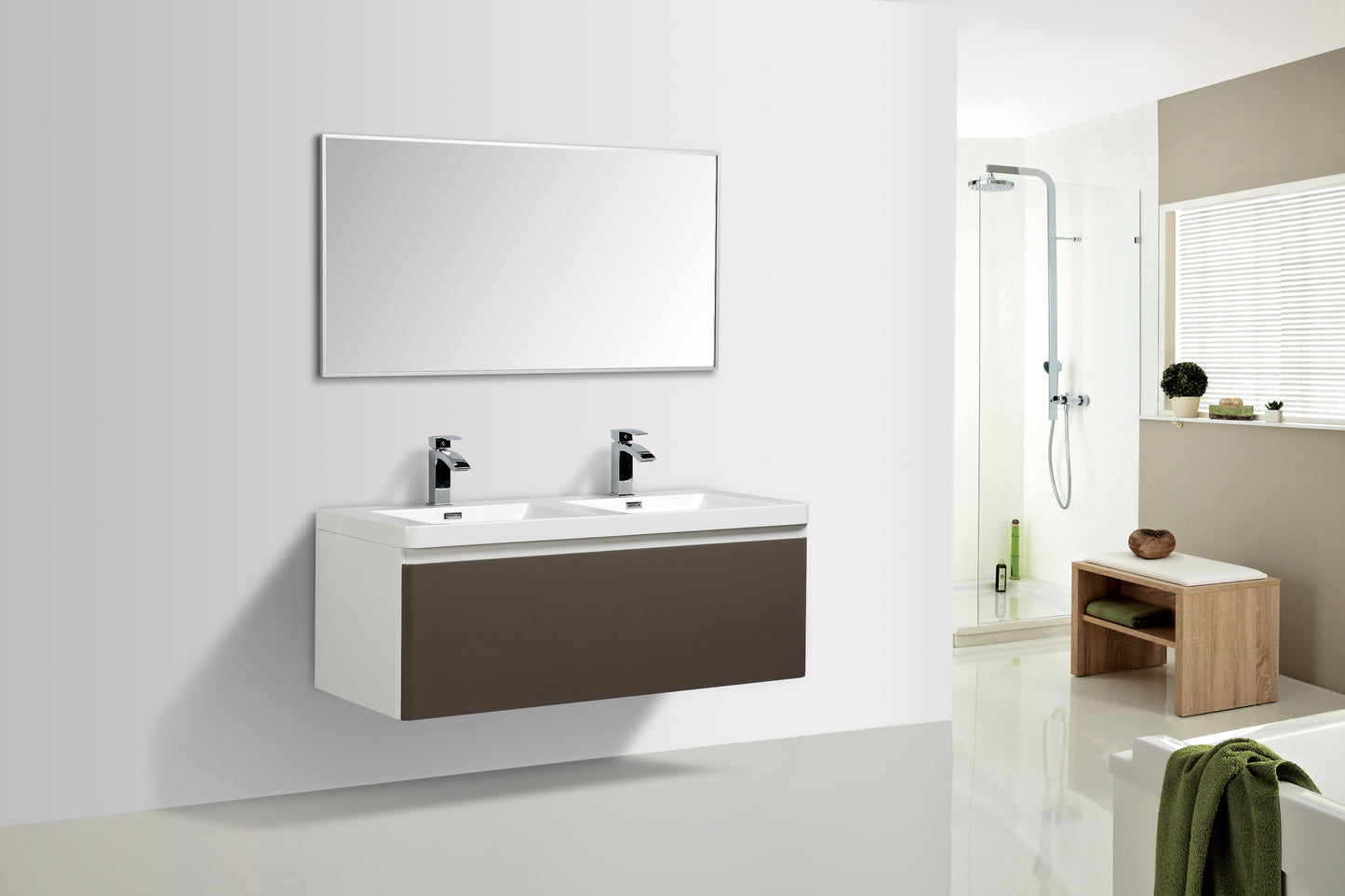 Milan Single Drawer Vanity, Top and Basin 1200mm