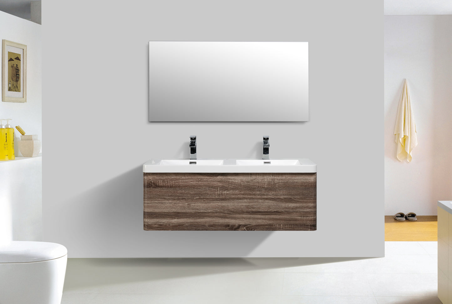 Milan Single Drawer Vanity, Top and Basin 1200mm
