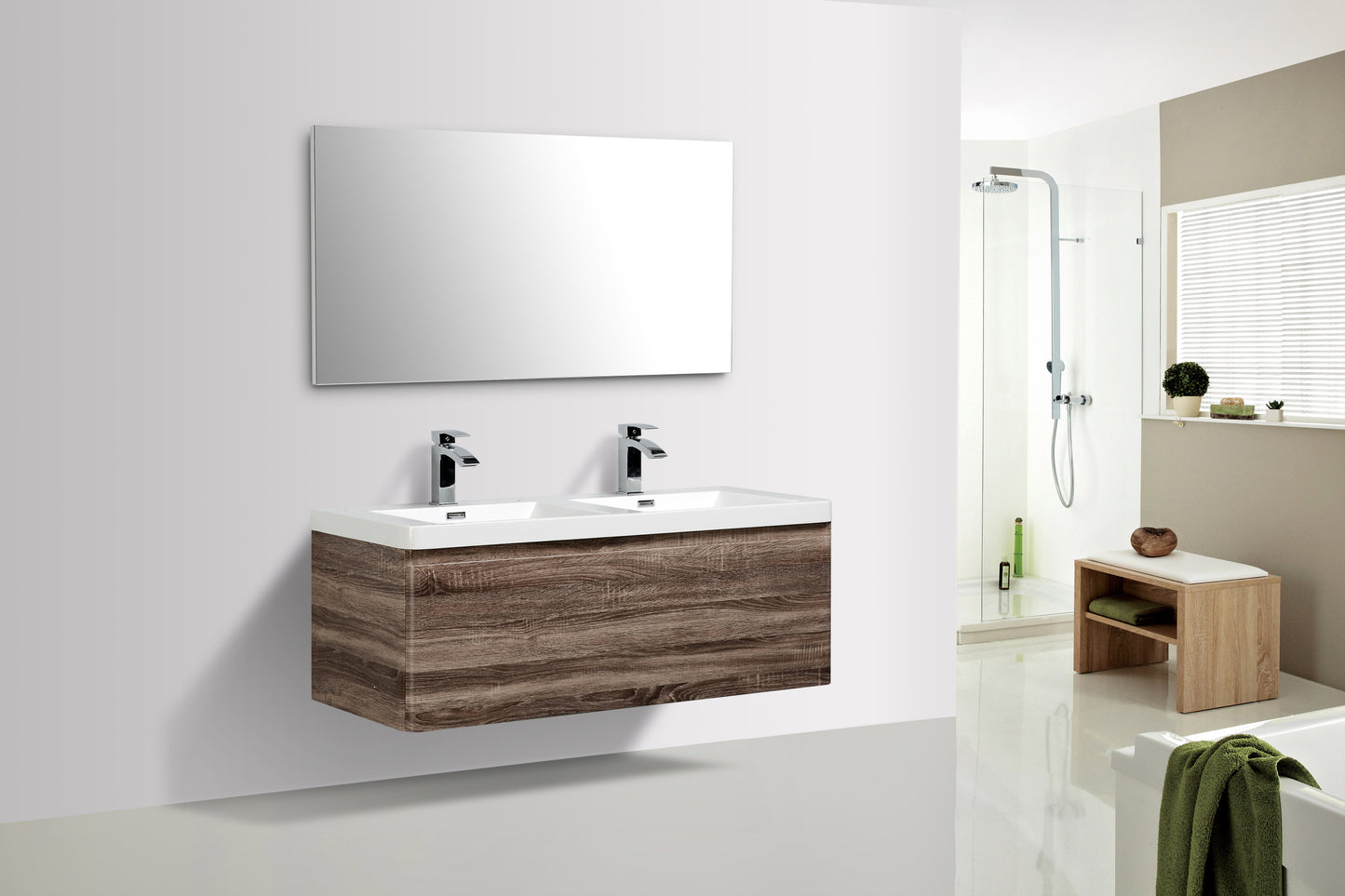 Milan Single Drawer Vanity, Top and Basin 1200mm
