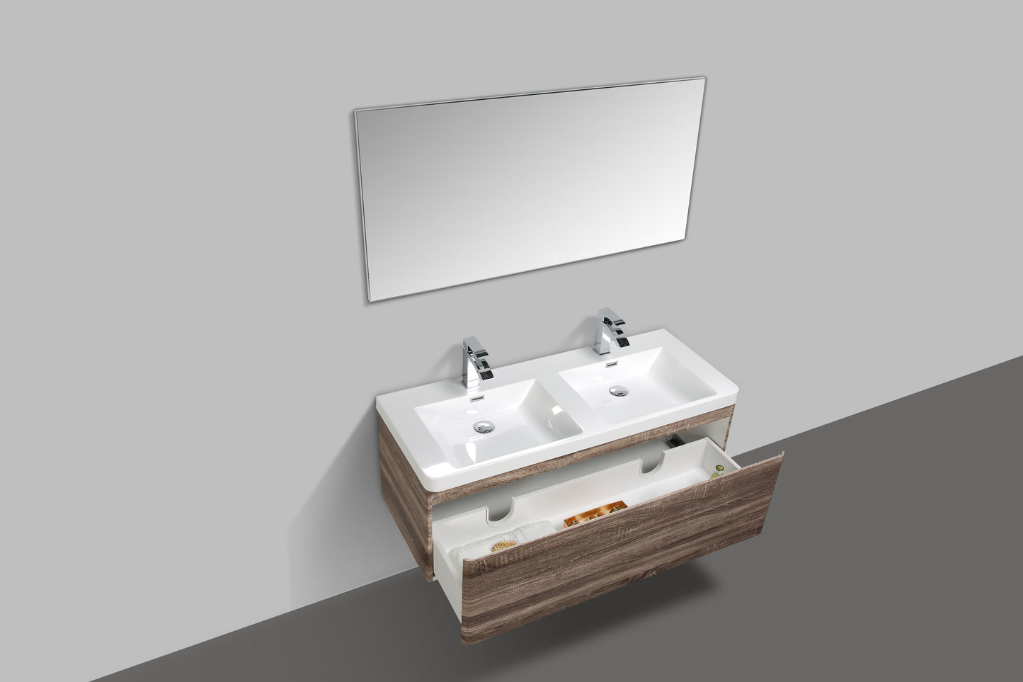 Milan Single Drawer Vanity, Top and Basin 1200mm