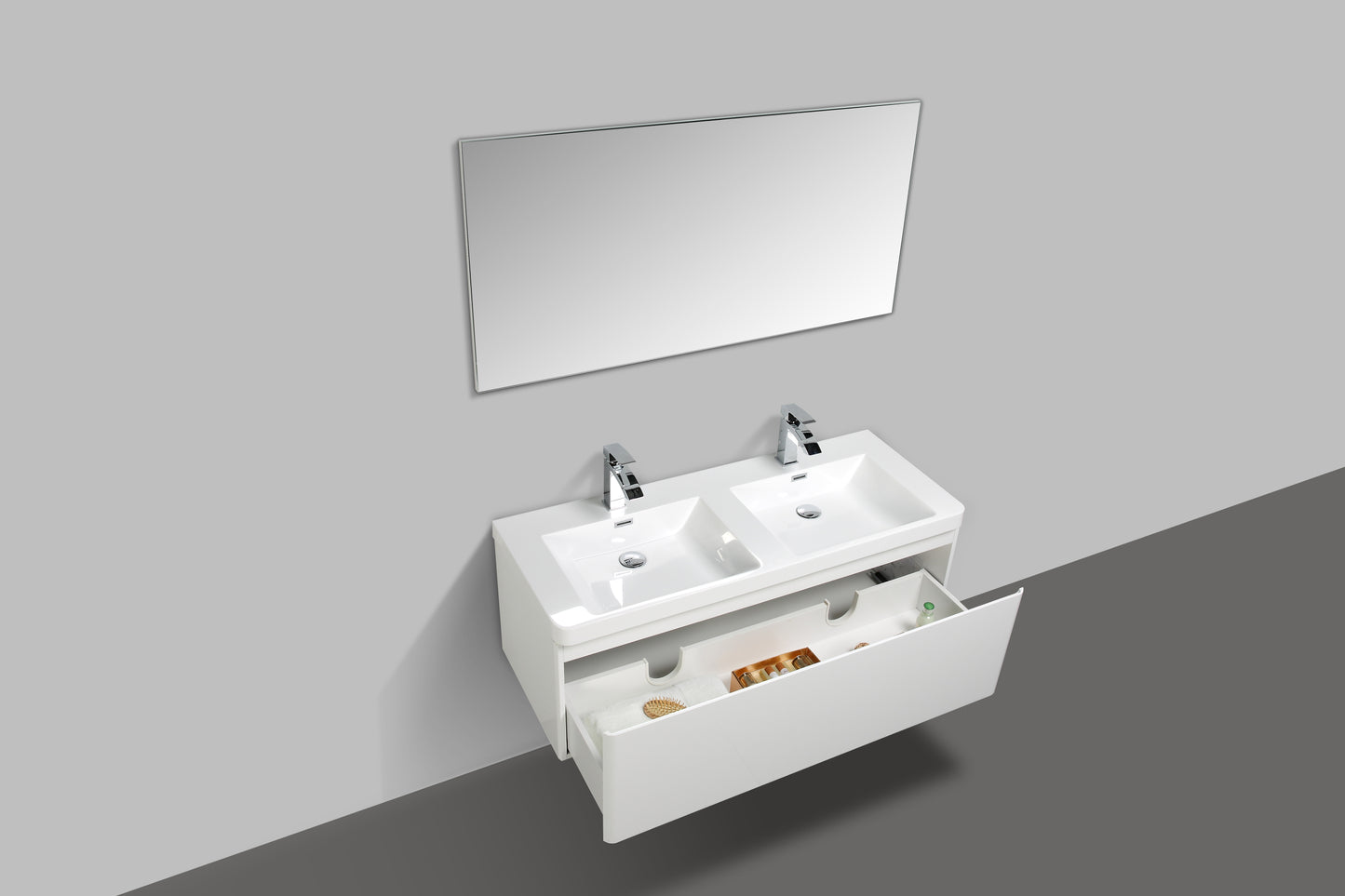 Milan Single Drawer Vanity, Top and Basin 1200mm