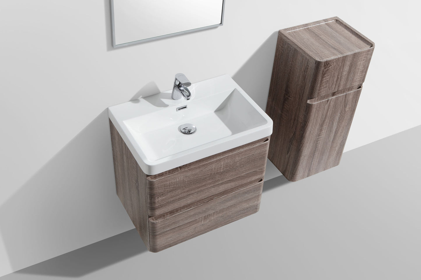 Milan Double Drawer Vanity, Top and Basin 600mm