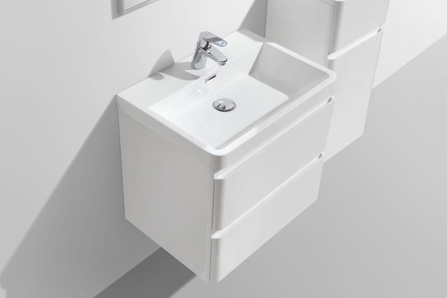 Milan Double Drawer Vanity, Top and Basin 600mm