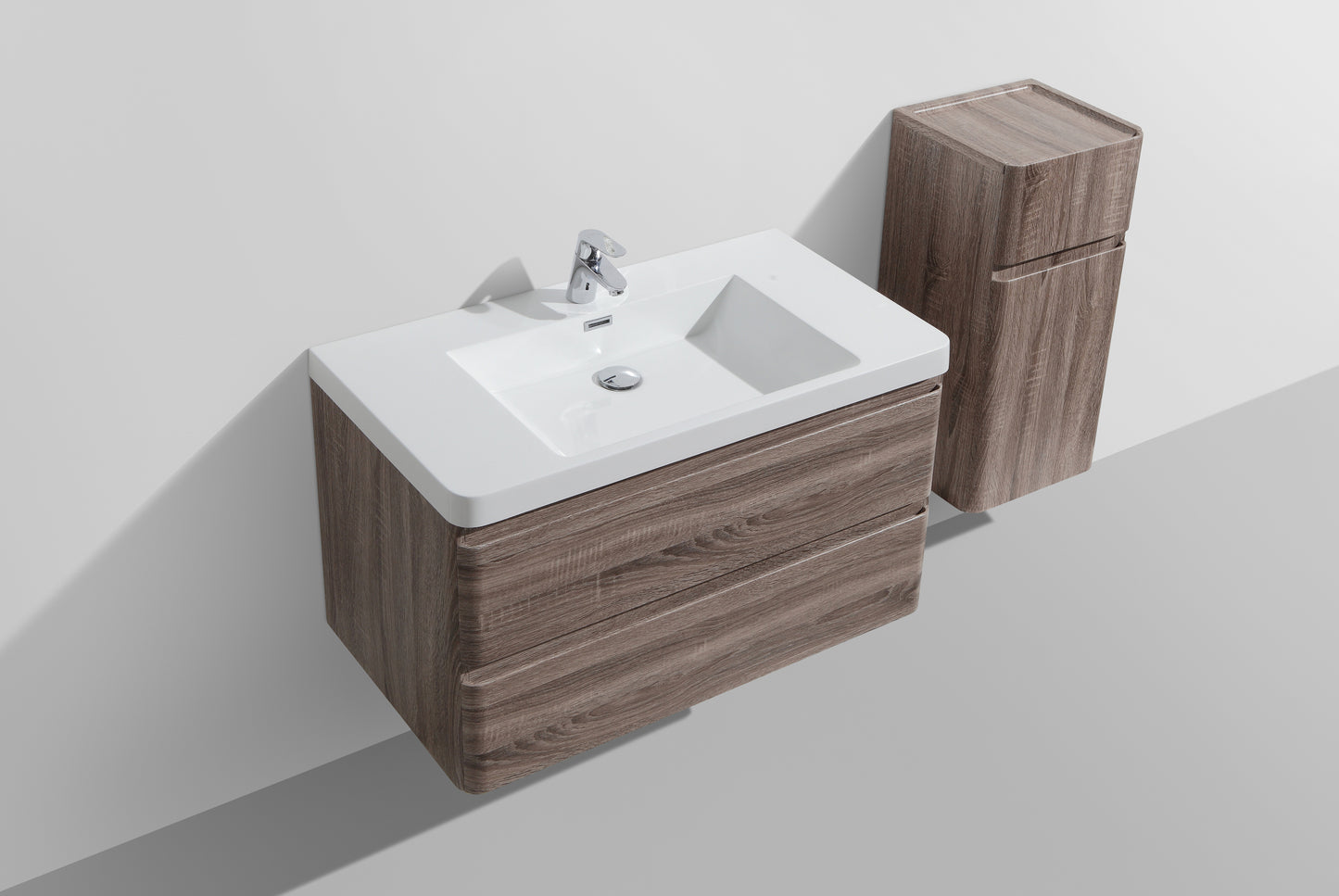 Milan Double Drawer Vanity, Top and Basin 900mm