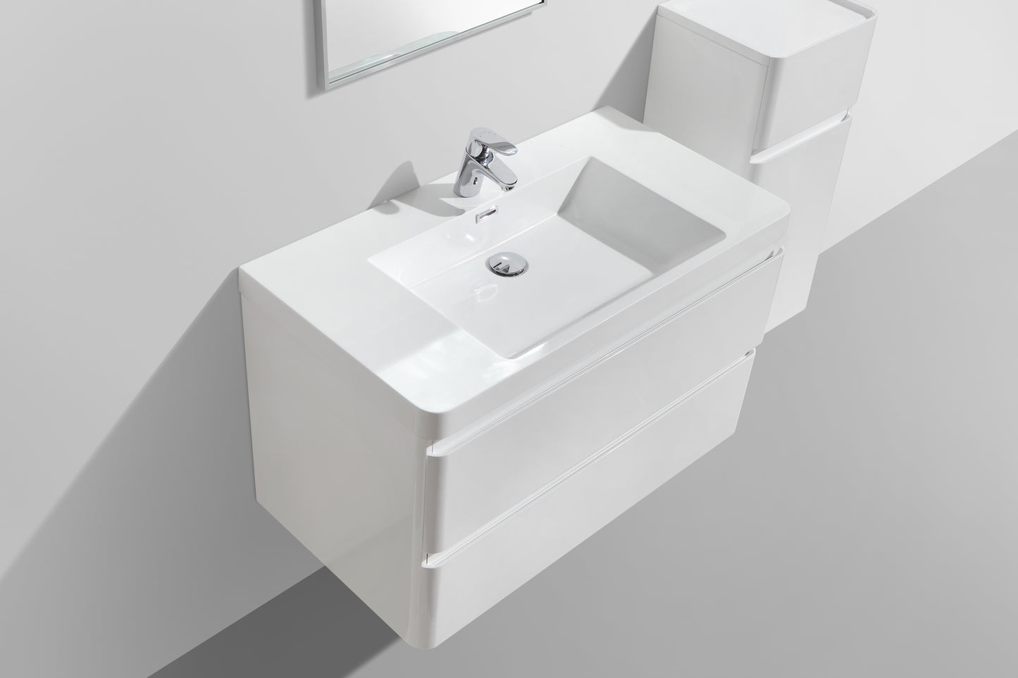 Milan Double Drawer Vanity, Top and Basin 900mm