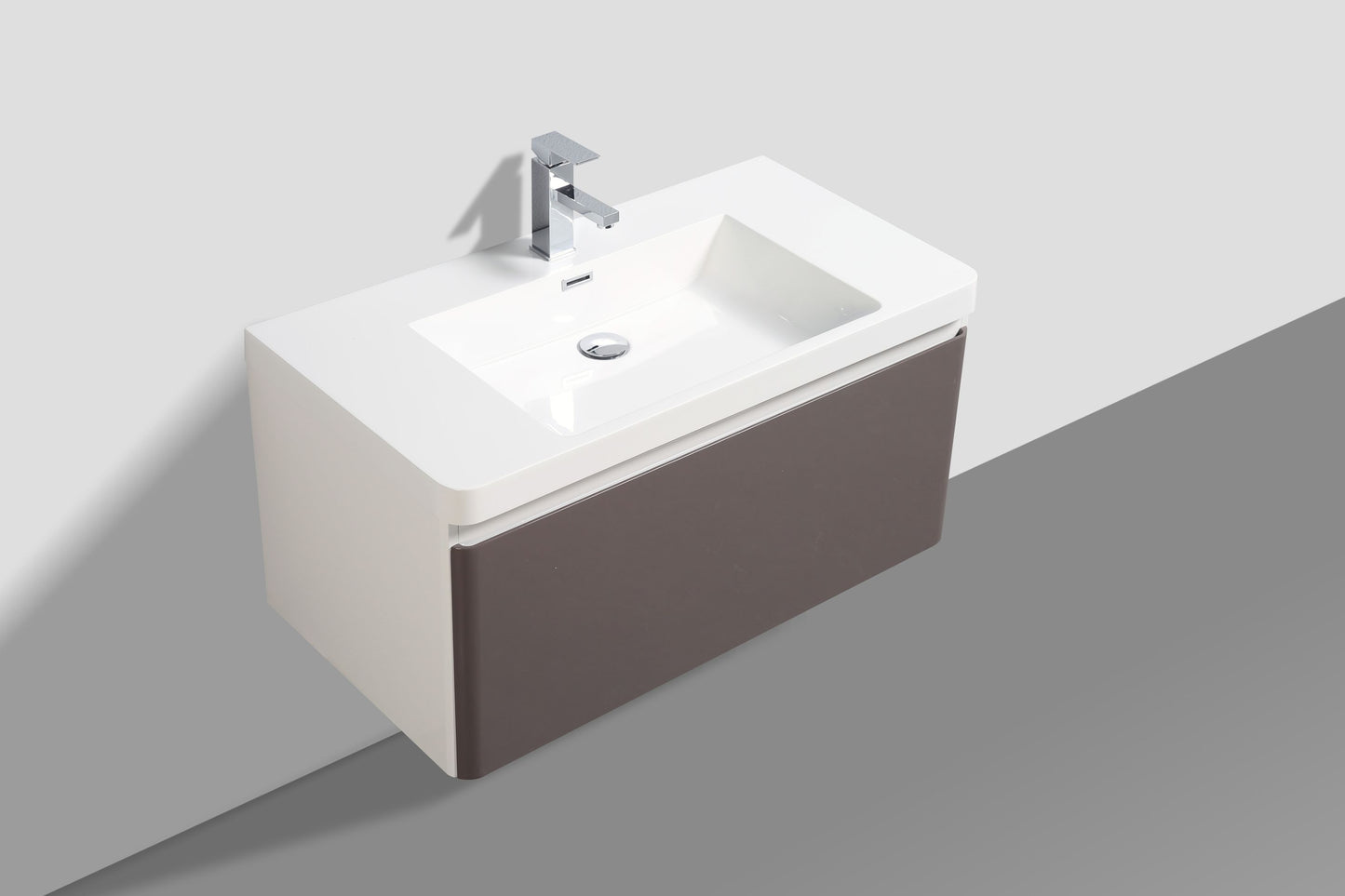 Milan Single Drawer Vanity, Top and Basin 900mm