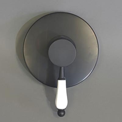 Single Lever Shower Mixer - Black with White Handle