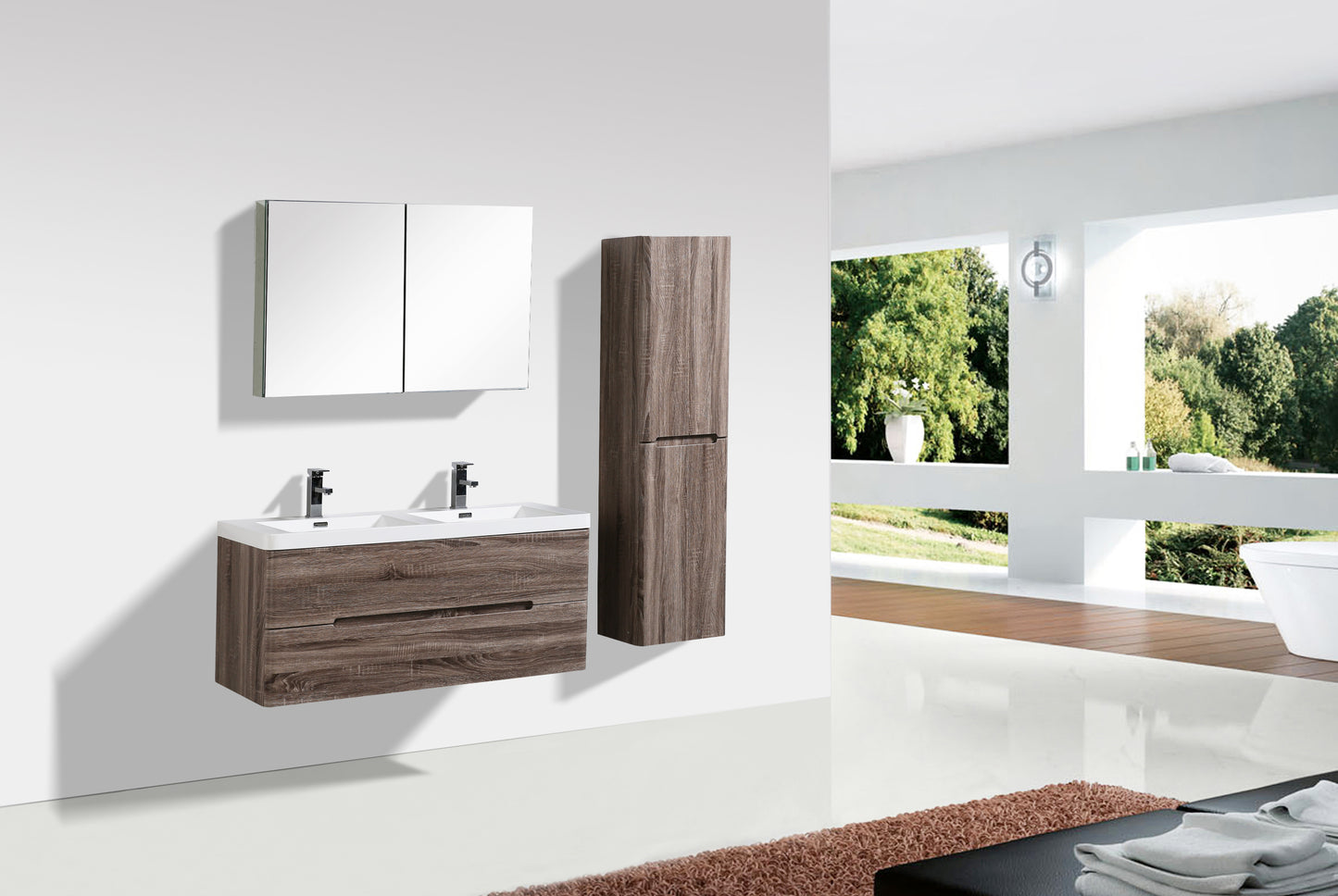 Venice Double Drawer Vanity, Top and Basin 1200mm