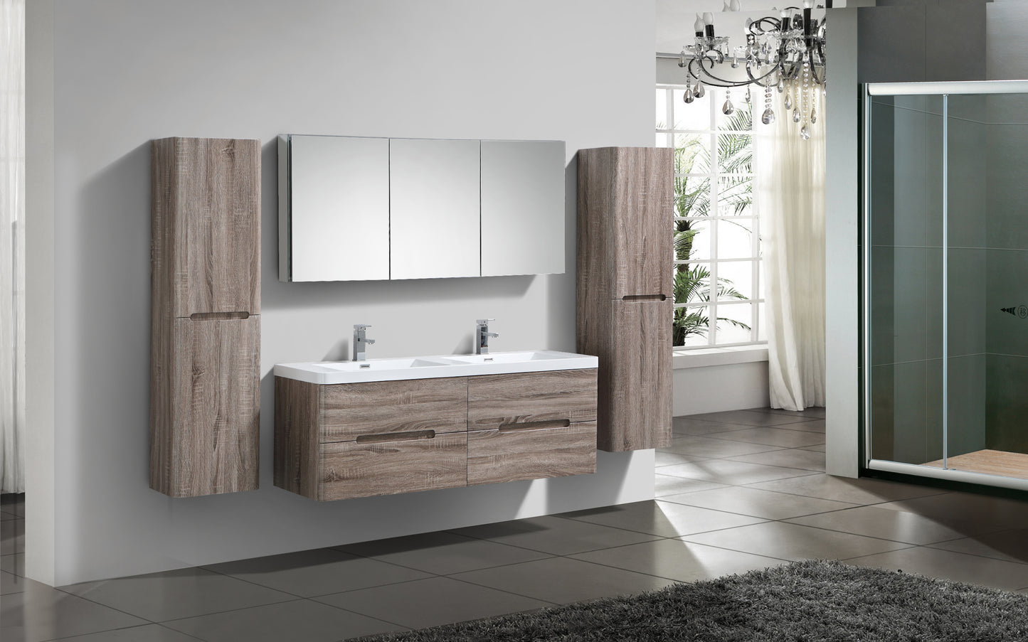 Venice Four Drawer Vanity, Top and Basin 1500mm