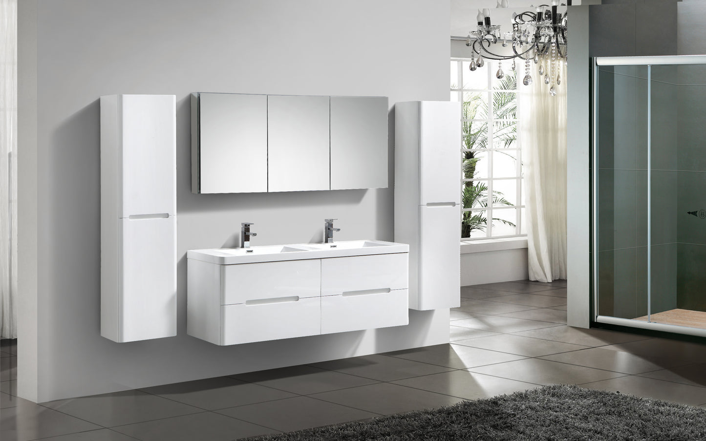 Venice Four Drawer Vanity, Top and Basin 1500mm