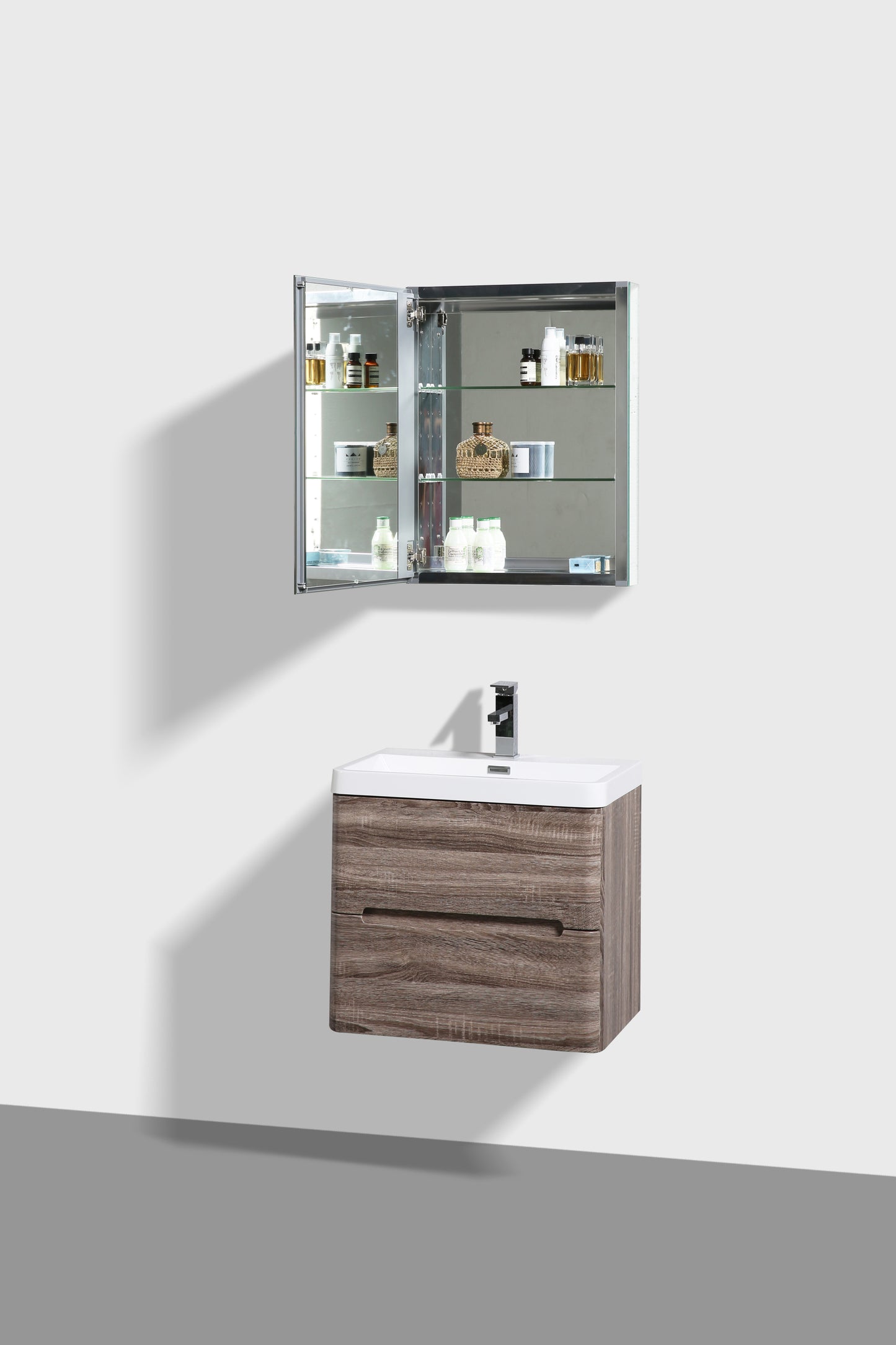 Venice Double Drawer Vanity, Top and Basin 600mm
