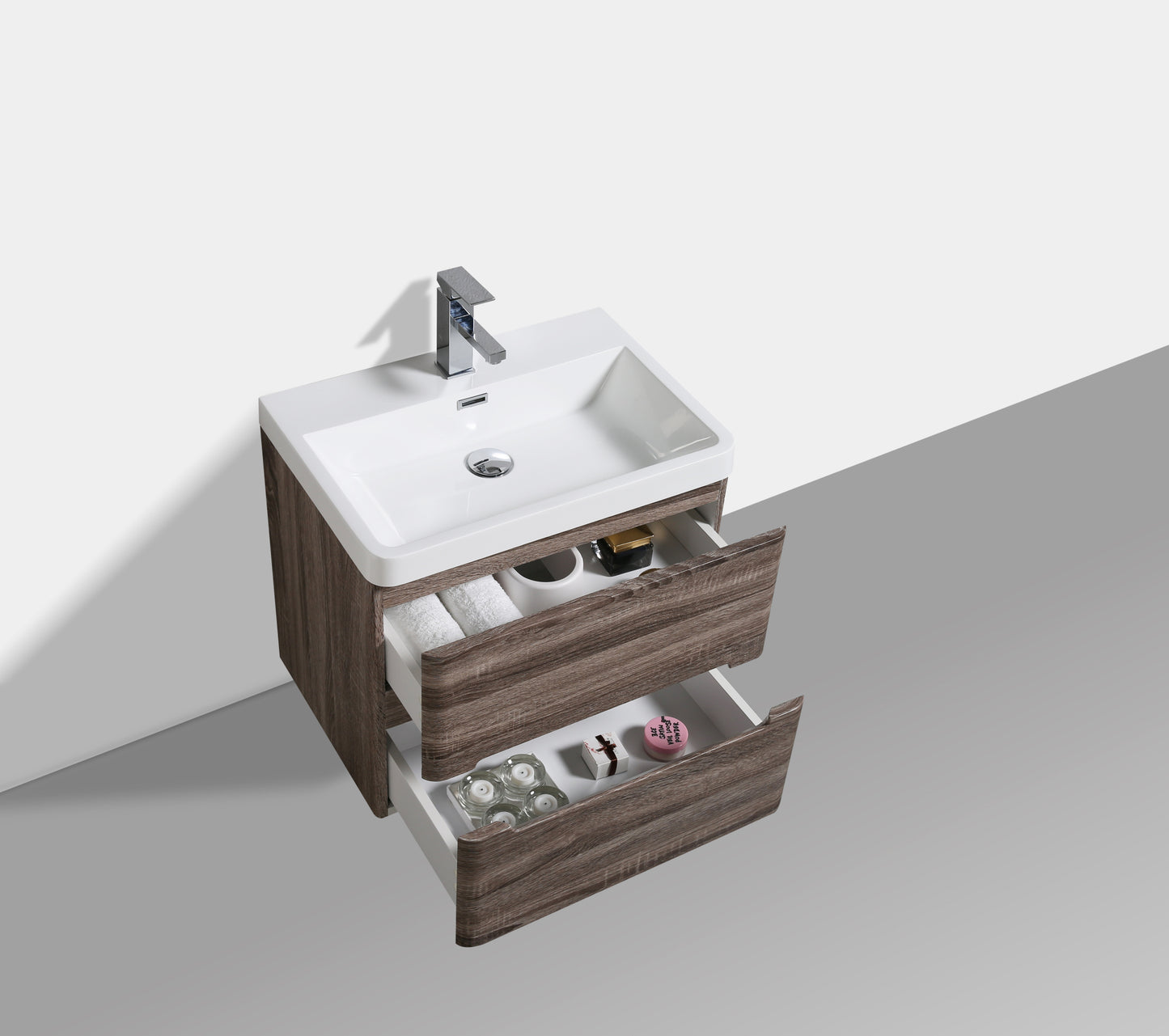 Venice Double Drawer Vanity, Top and Basin 600mm