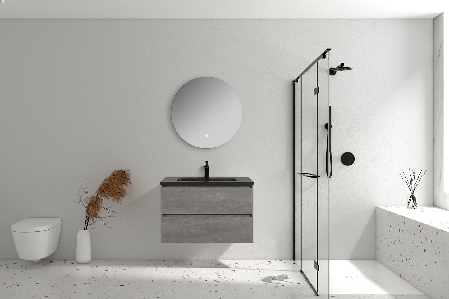 Enzo Double Drawer Vanity, Top and Basin 800mm