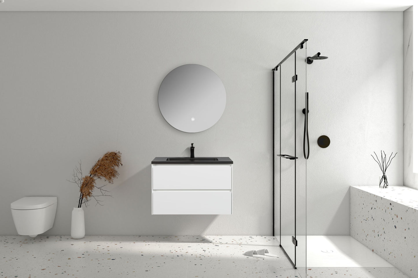 Enzo Double Drawer Vanity, Top and Basin 800mm