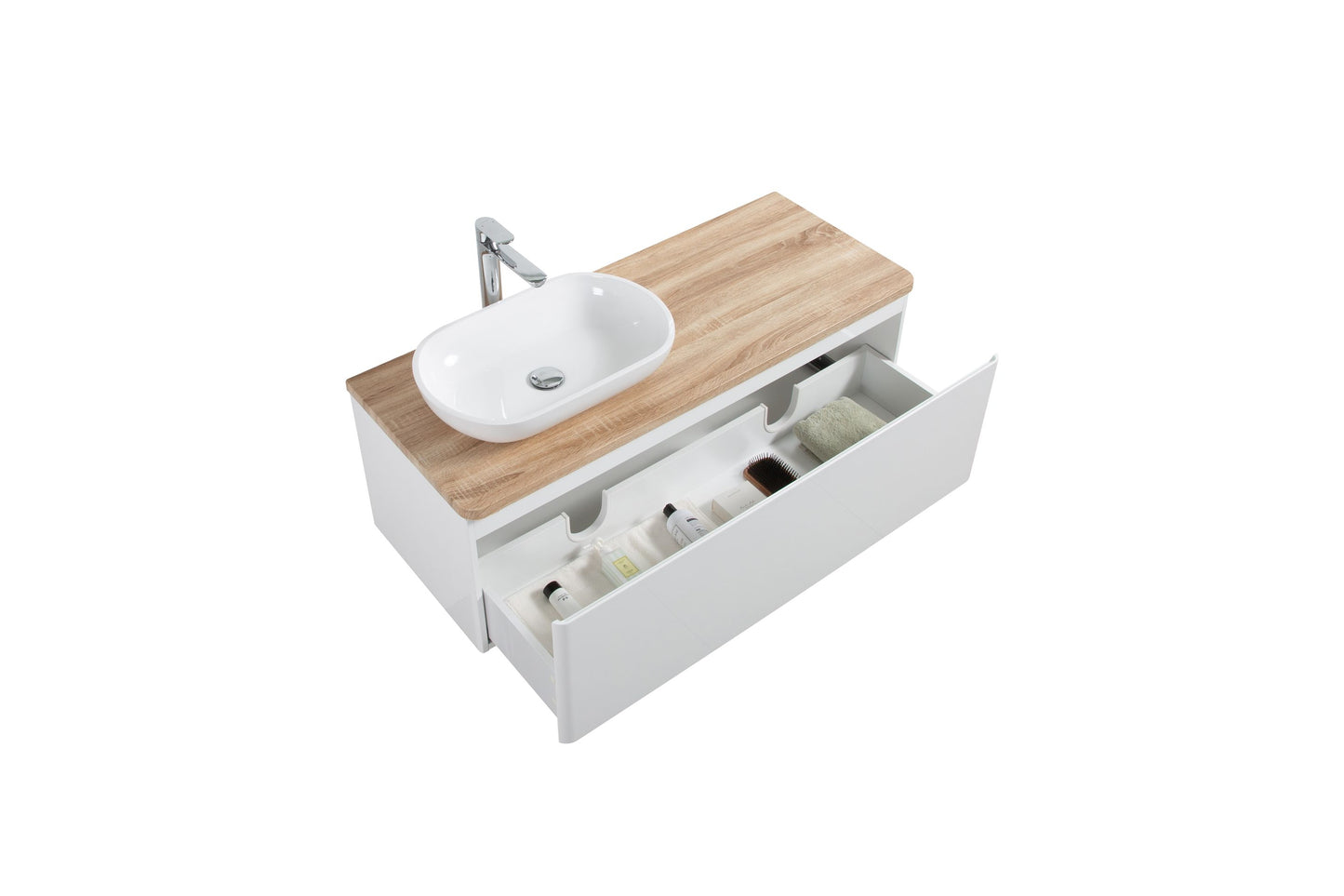 Lazio Single Drawer Vanity, Top and Basin 1200mm