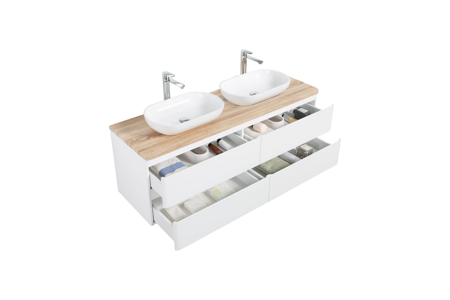 Lazio Four Drawer Vanity, Top and Basin 1500mm