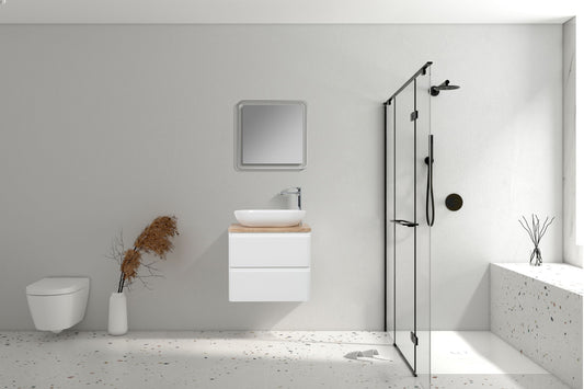 Lazio Double Drawer Vanity, Top and Basin 600mm