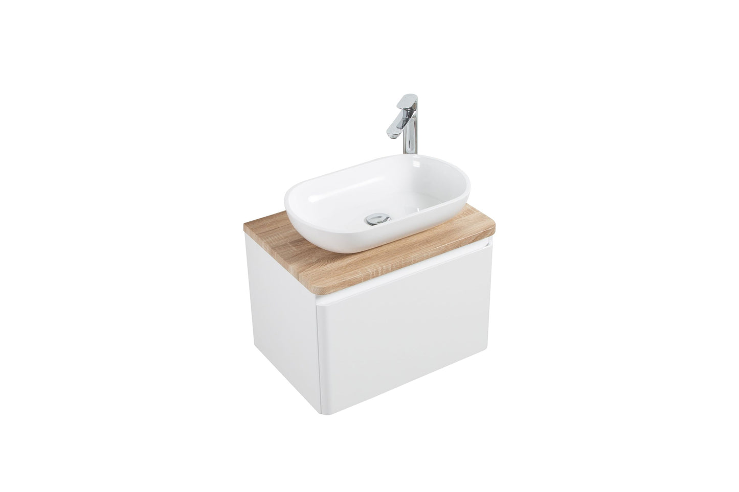 Lazio Single Drawer Vanity, Top and Basin 600mm