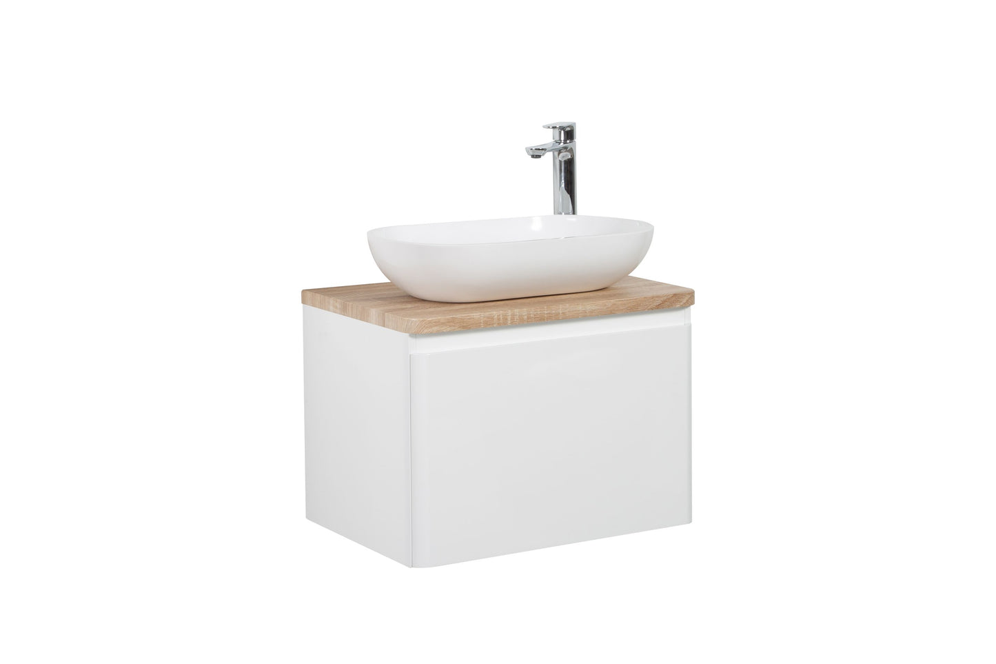Lazio Single Drawer Vanity, Top and Basin 600mm