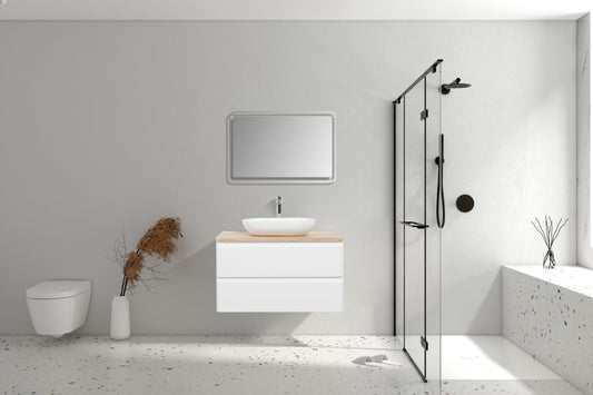 Lazio Double Drawer Vanity, Top and Basin 900mm
