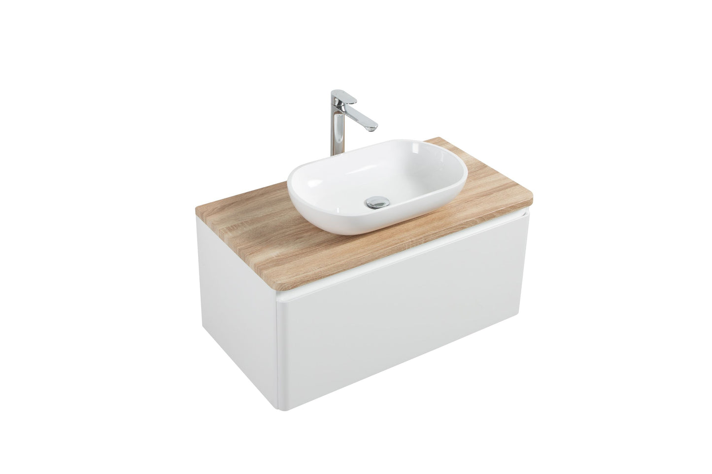 Lazio Single Drawer Vanity, Top and Basin 900mm