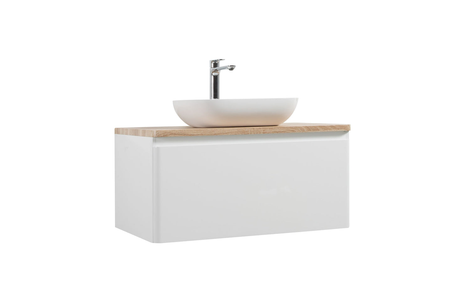 Lazio Single Drawer Vanity, Top and Basin 900mm