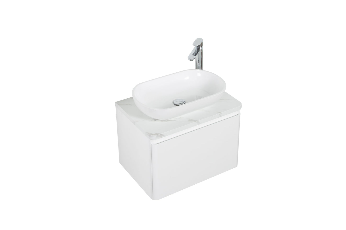 Santorini Single Drawer Vanity, Top and Basin 600mm