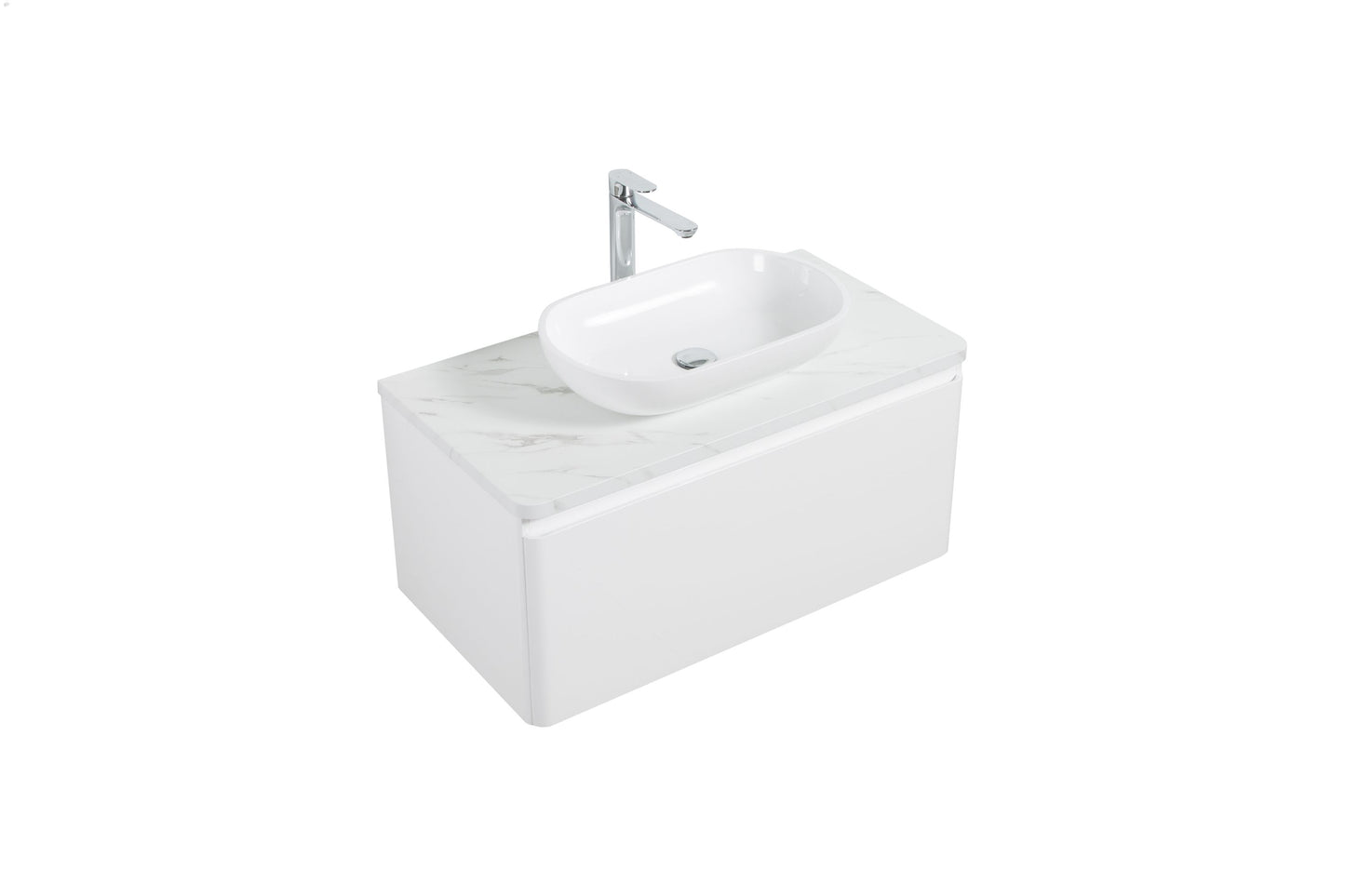 Santorini Single Drawer Vanity, Top and Basin 900mm