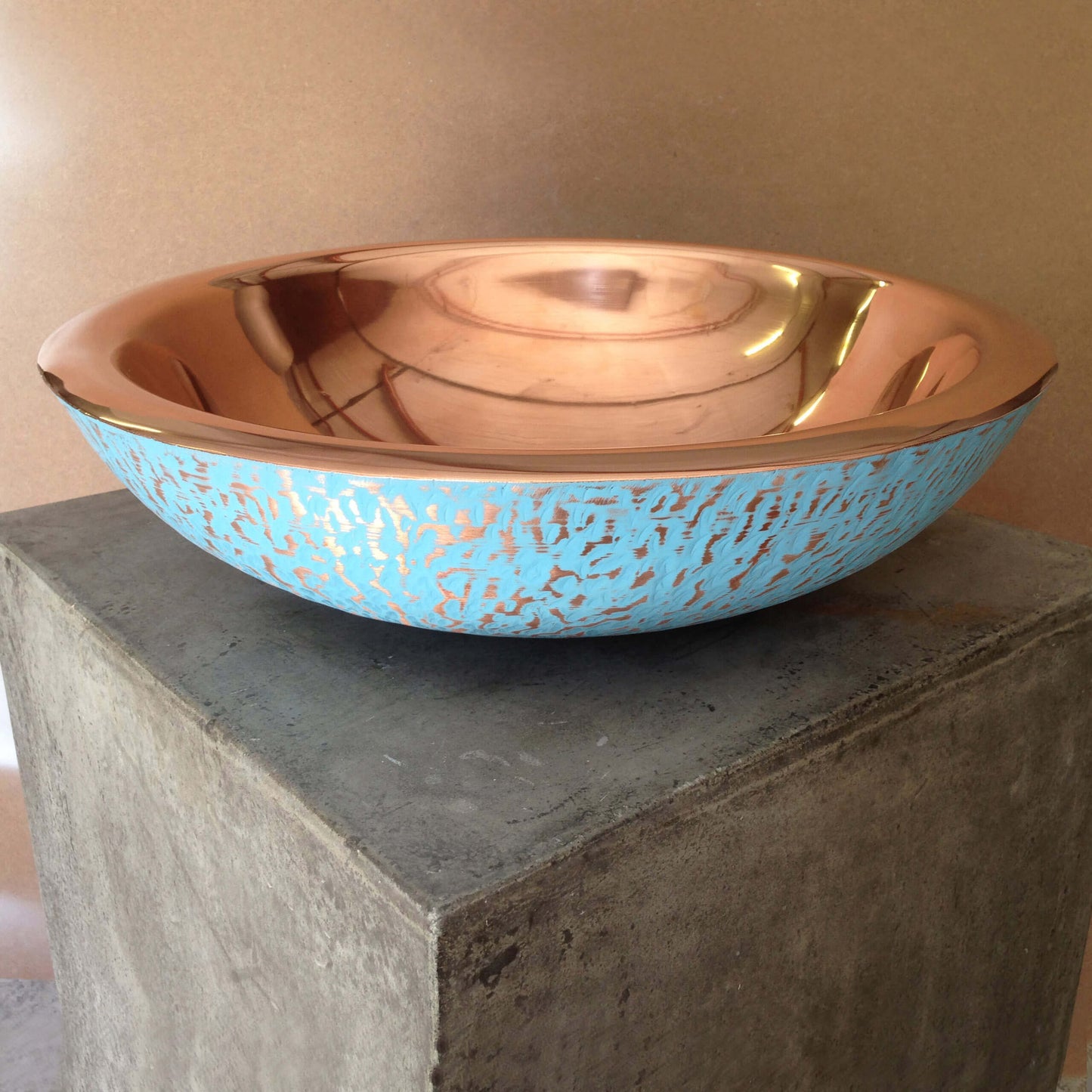 Copper And Turquoise Double Skin Basin