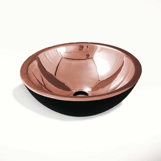 Copper And Black Double Skin Basin
